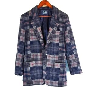Vintage Lizwear by Liz Claiborne Petites‎ Wool Blend Plaid Blazer Jacket